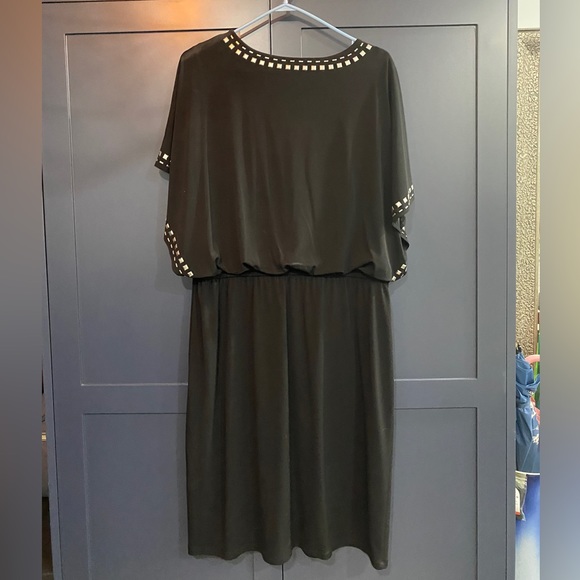 Peter Nygard Black dress with cool silver accents - size L - Picture 2 of 3